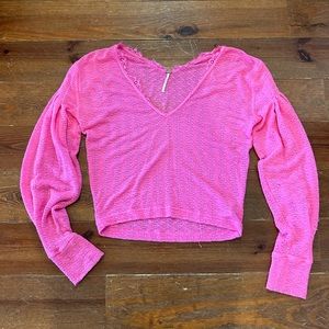 Free People hot pink spring sweater